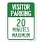 Signmission Visitor Parking 20 Minutes Maximum Heavy-Gauge Alum Rust Proof Parking, 24" L, 18" H, A-1824-22733 A-1824-22733 - alternate 1
